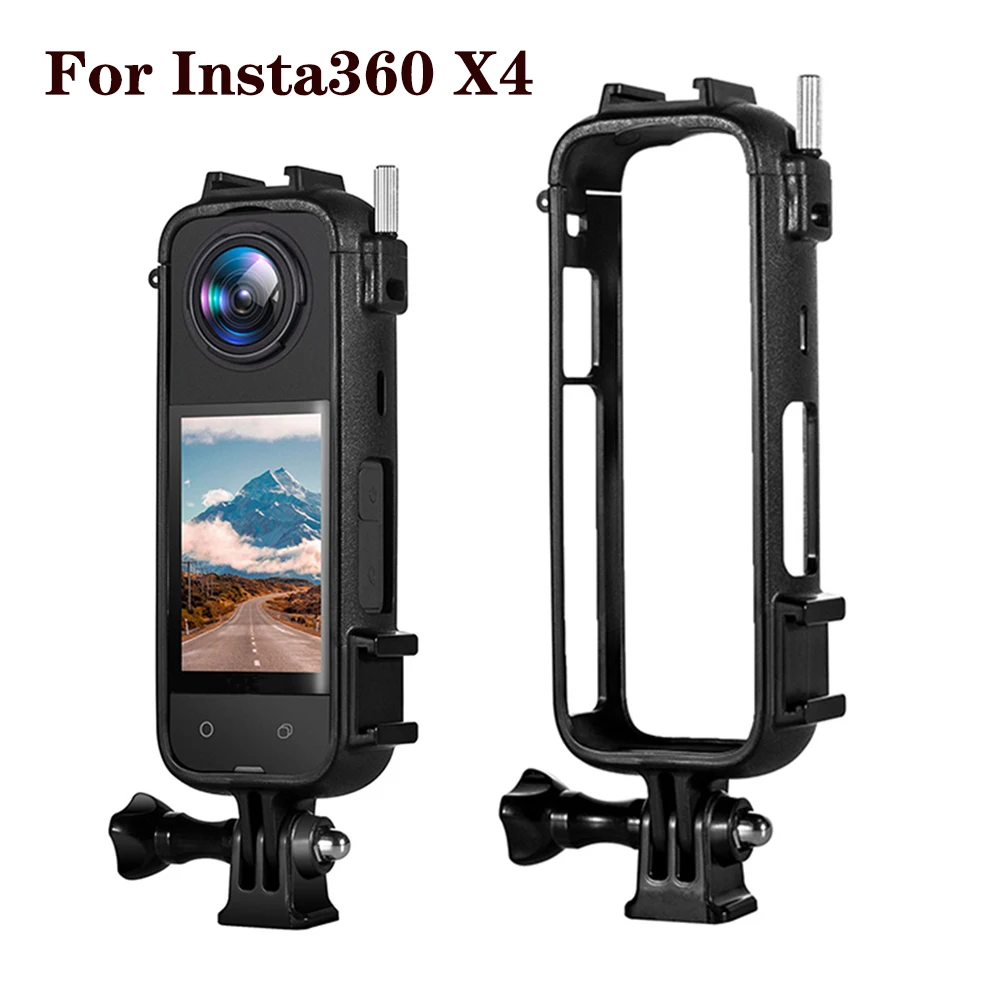 

Black Frame For insta360 X4 Protective Frame With Cold Shoe Bezel Rabbit Cage Bracket For Insta360 X4 Protective Cover Parts