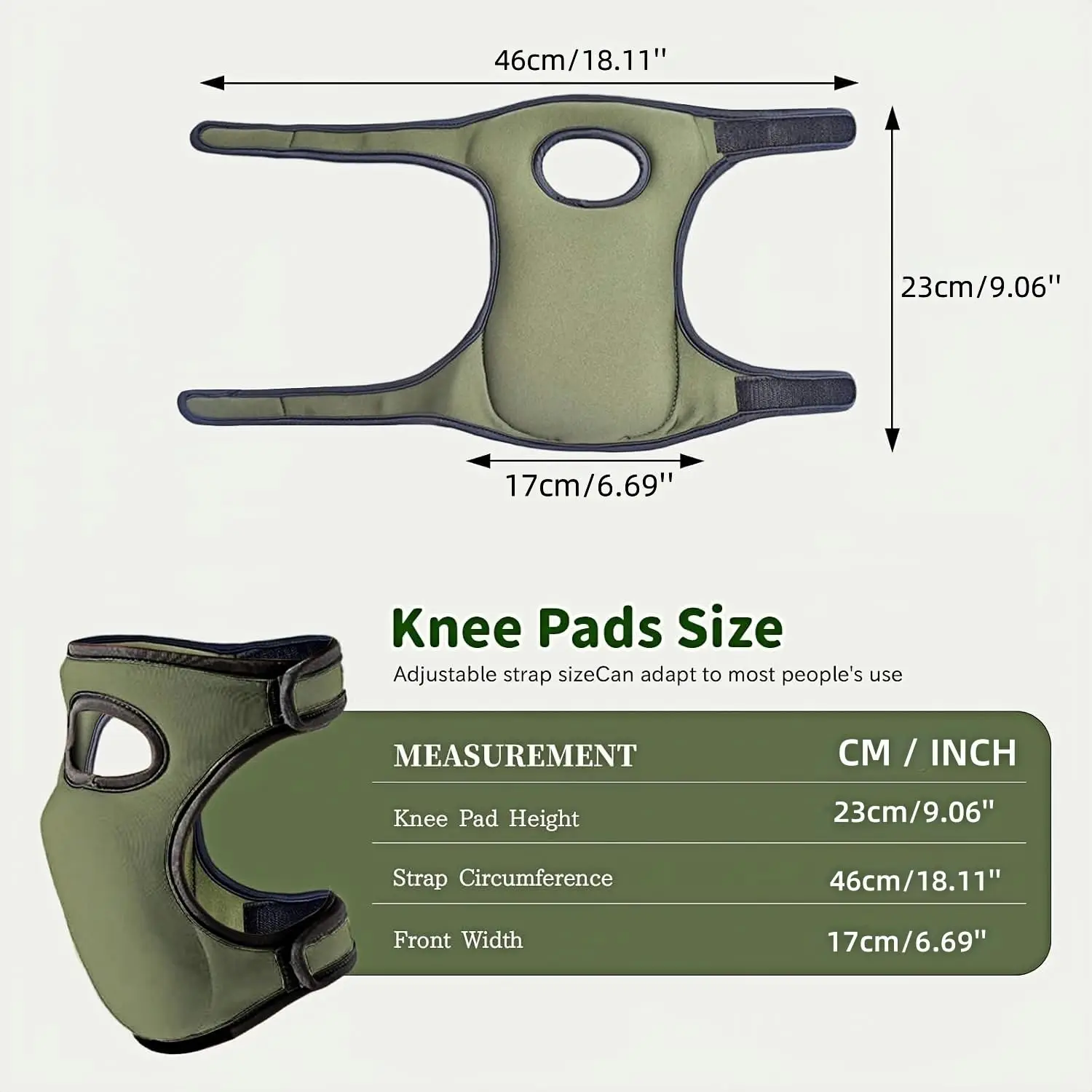 Robuste Knieschoner aus dickem Schaumstoff, mit zwei Riemen, verstellbar, atmungsaktiv, für Fliesenlegen, Bodenreinigung, mechanische Arbeiten, Yoga, Outdoor – Detail 2