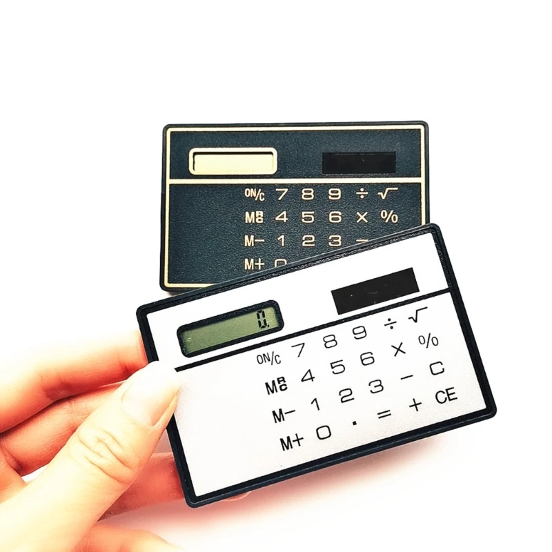 Solar Power Calculator 8 Digit Display Basic Standard Calculators Mini Thin Calculator for Business Office School 24BB