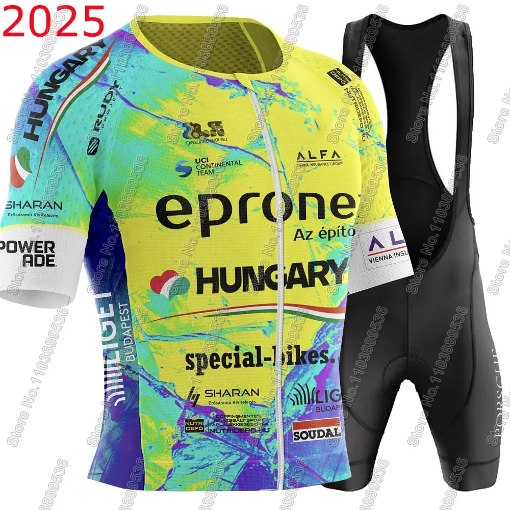 

Epronex Cycling Team 2025 Комплект из джерси Мужская одежда с коротким рукавом Венгрия Рубашки для шоссейного велосипеда Костюм Велосипедные нагрудники Шорты MTB Maillot Ropa