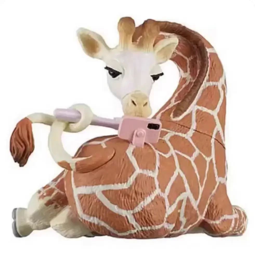 Group figurine d'action avec masque facial, over, girafe, lapin, décoration, modèle Gacha, animaux parlants