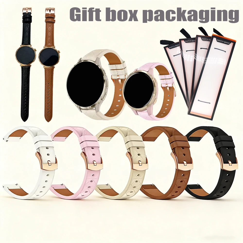 18/20mm Leder Smartwatch-Armband für Garmin Venu 4 41mm 3S 2S Vivoactive 5 /3 Forerunner 265S 255S Armband Uhrenband