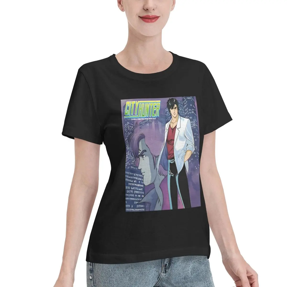High Quality City Hunter Ryo Saeba Nicky Larson Women's T-shirt Boho Streetwear Tee