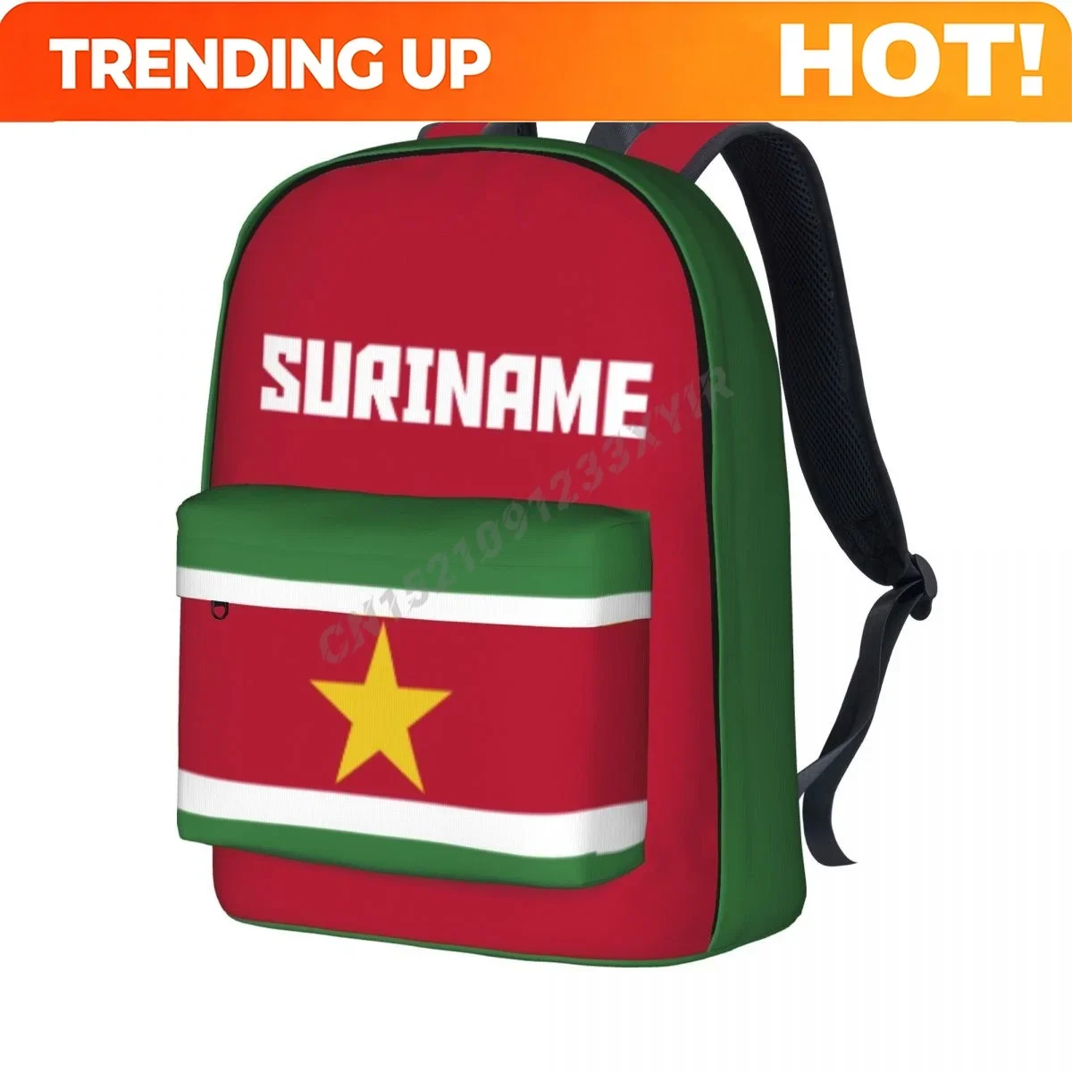 Custom Bag Unisex Backpack Suriname Flag Surinames Stitch Schoolbag Messenger Bag Case Laptop Travel Bag Mochila Gift