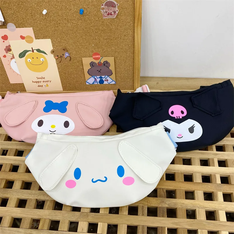 Kawaii Sanrio Anime Cinnamoroll Kuromi Melody Cartoon Marsupio Carino Borsa a tracolla Borsa per telefono Borsa per petto per ragazze Regalo
