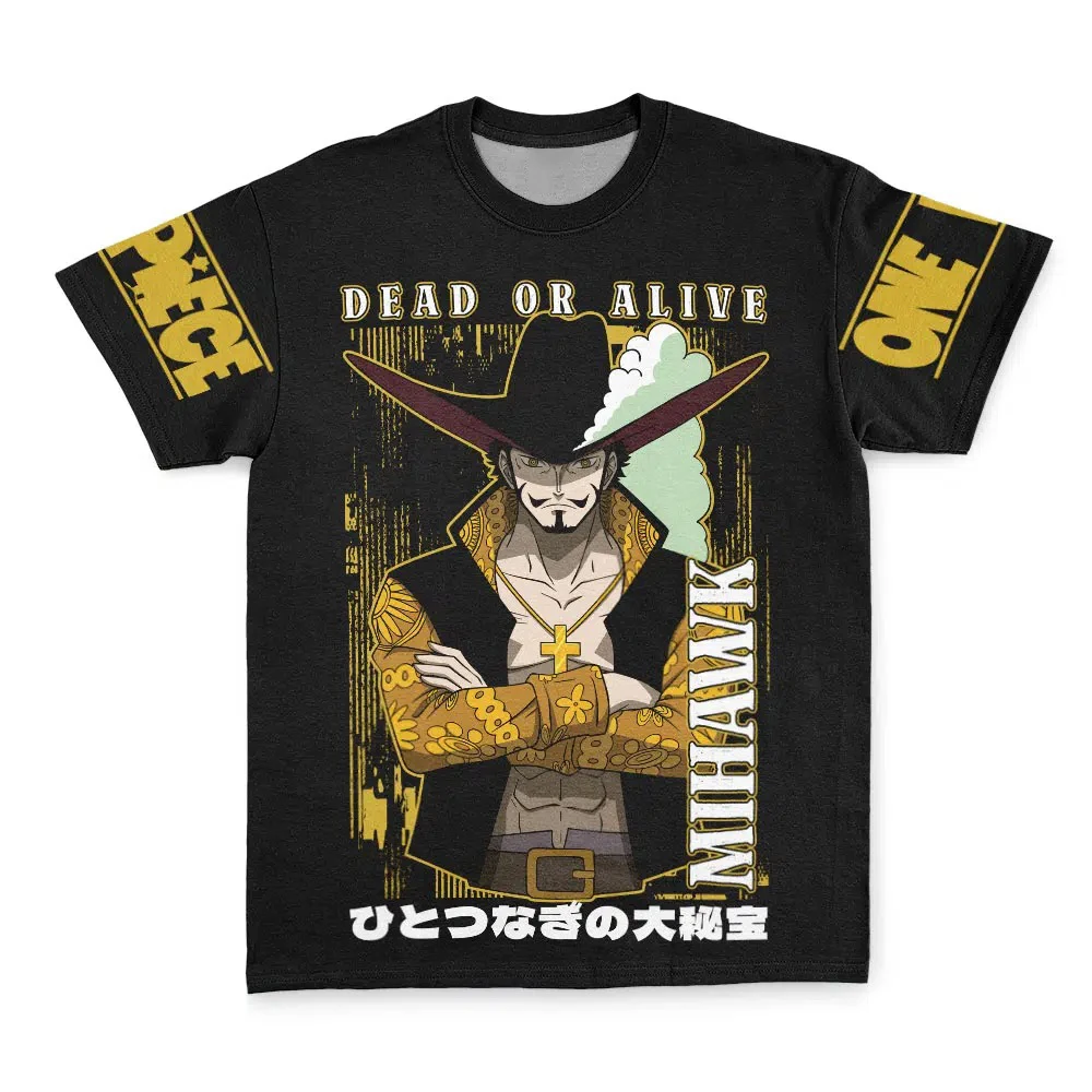 Camiseta Bandai de One Piece con Estampado de Anime de Mihawk "Hawk-Eyes" de Dead or Alive, para Adultos y Niños, Estilo Urbano, de Secado Rápido, Suave y Ligera para Verano