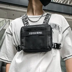 Chest Bag Hip Hop Streetwear Waist Bag Casual Vest Bag Pocket Nylon Chest Front Pack Waistcoat Pouch Adjustable For Men Women