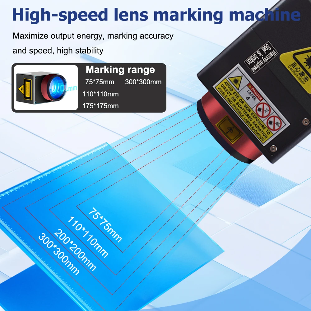 2.5D JPT MOPA 300W آلة التعليم بليزر الألياف Ezcad3 آلة الحفر بالليزر بمحركات Z-محور