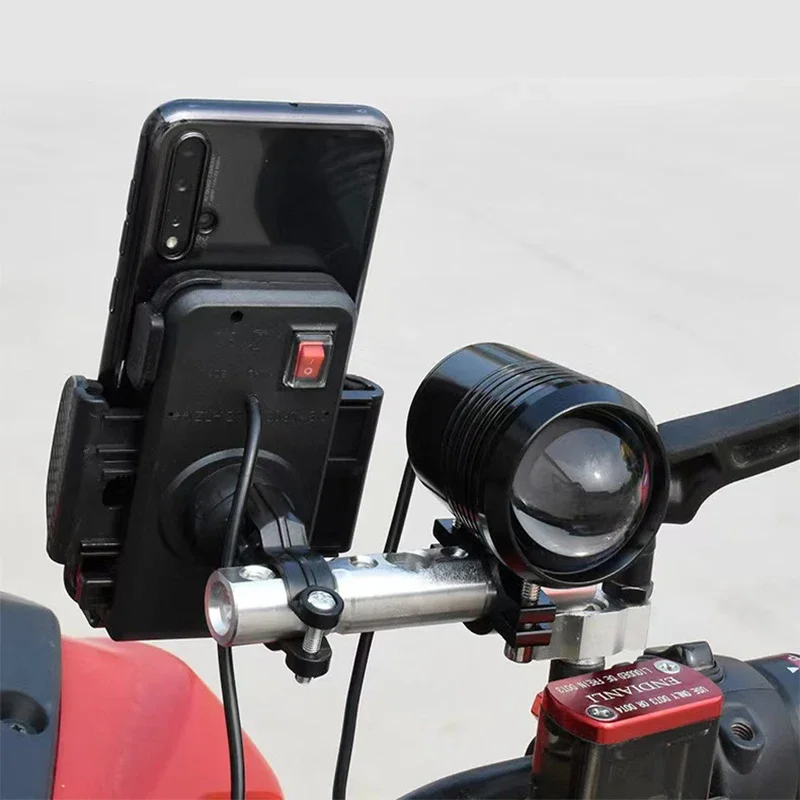 Multifunctional Aluminum Rearview Mirror Mount Extender Bracket for Motorcycle Scooter ATV Support Spotlight Cell Phone Holder