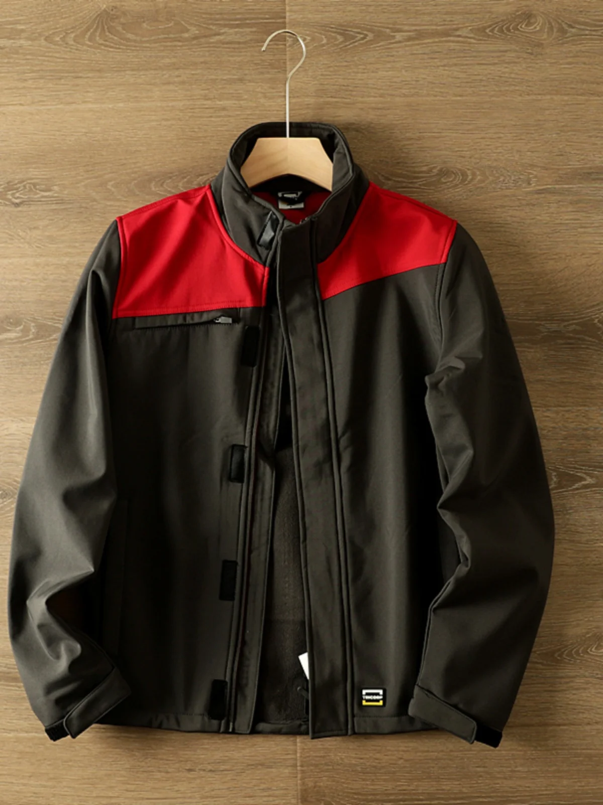 

Men's Faionable Color Blo Stand Collar Fce Lined Outdoor Casual Jaet Windproof Waterproof Spring Autumn Wear