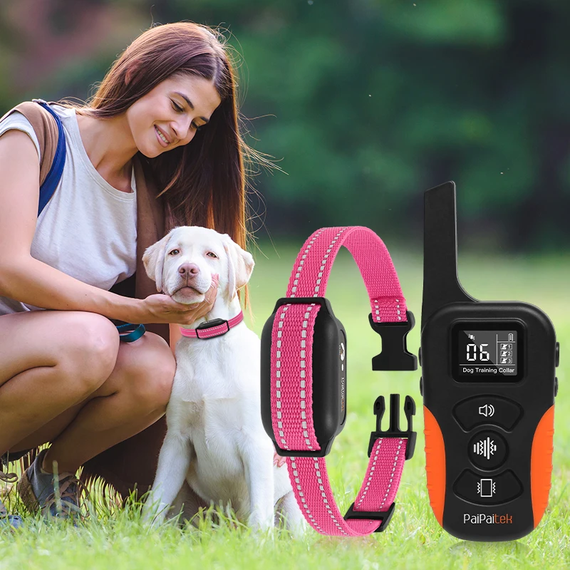 

Ошейник для дрессировки собак без ударов, вибрационный ошейник с дистанционным управлением, диапазон 3300 футов, IPX7, водонепроницаемый, 3 режима обучения, маленькие, средние, большие собаки