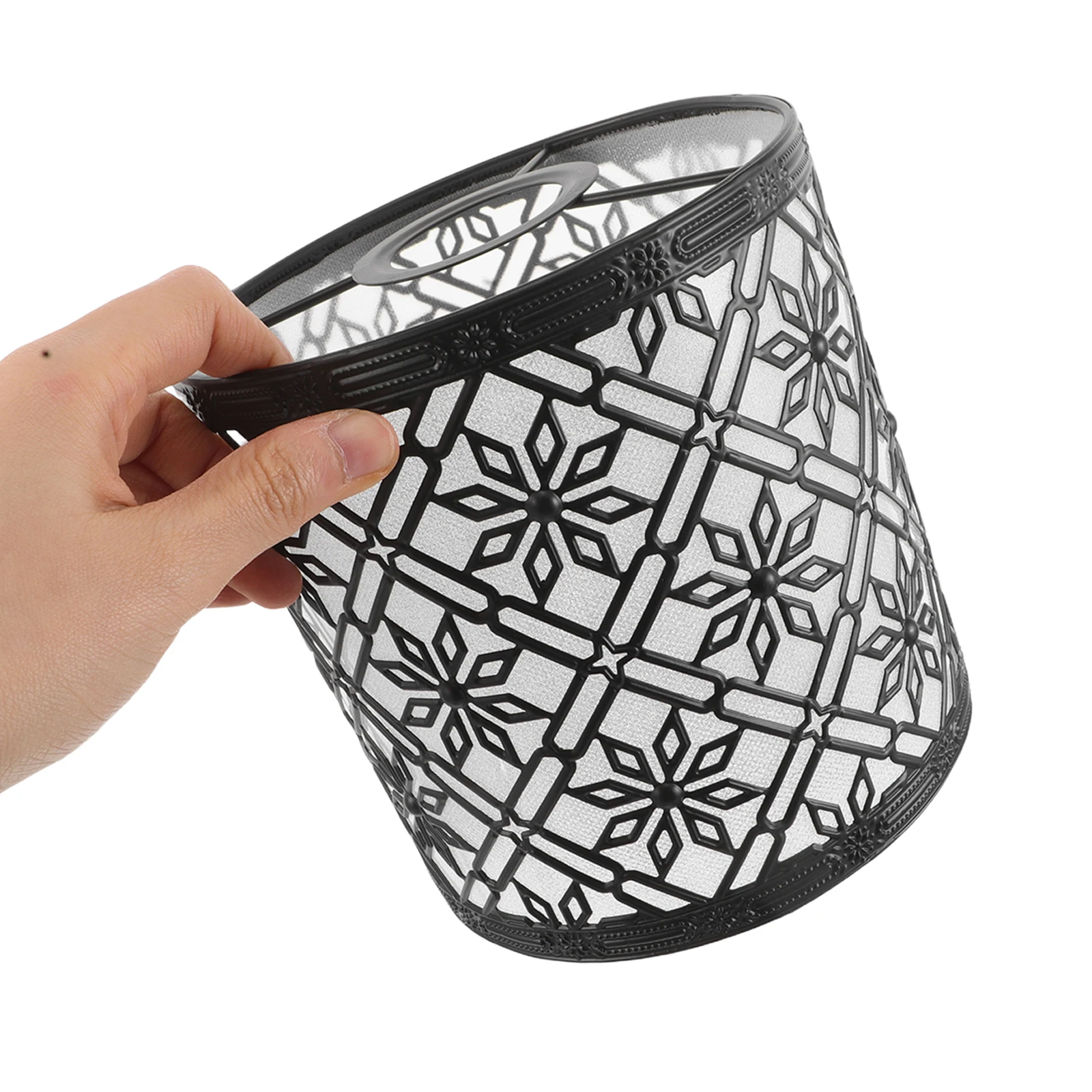 

Iron Hollow Lampshade E27 Black Table Drum Shade Metal Light Wrought Iron Small Lampshades Bedroom Living Room Dining Area