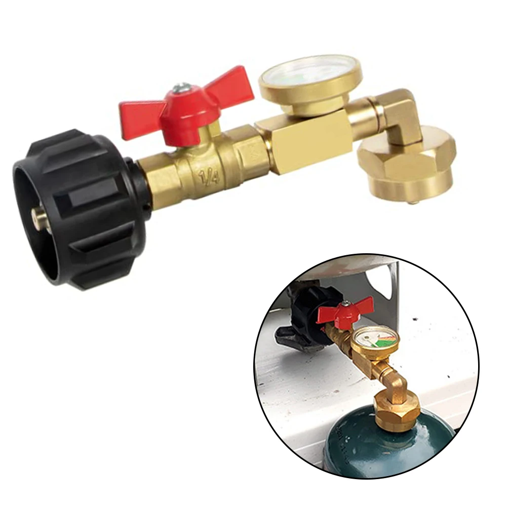 

1 Lb Propane Refill Propane Refilling Solid Brass Construction Adapter With Valve And Gauge For 1 Lb Propane Bottles