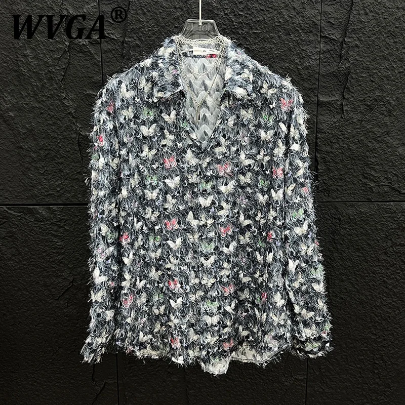 

WVGA Весна Осень Новые Мужчины Tide High Street Tassel Нишевый Дизайн Модные Рубашки Панк Шикарная Повседневная Рубашка С Длинным Рукавом Темные Ins W7473