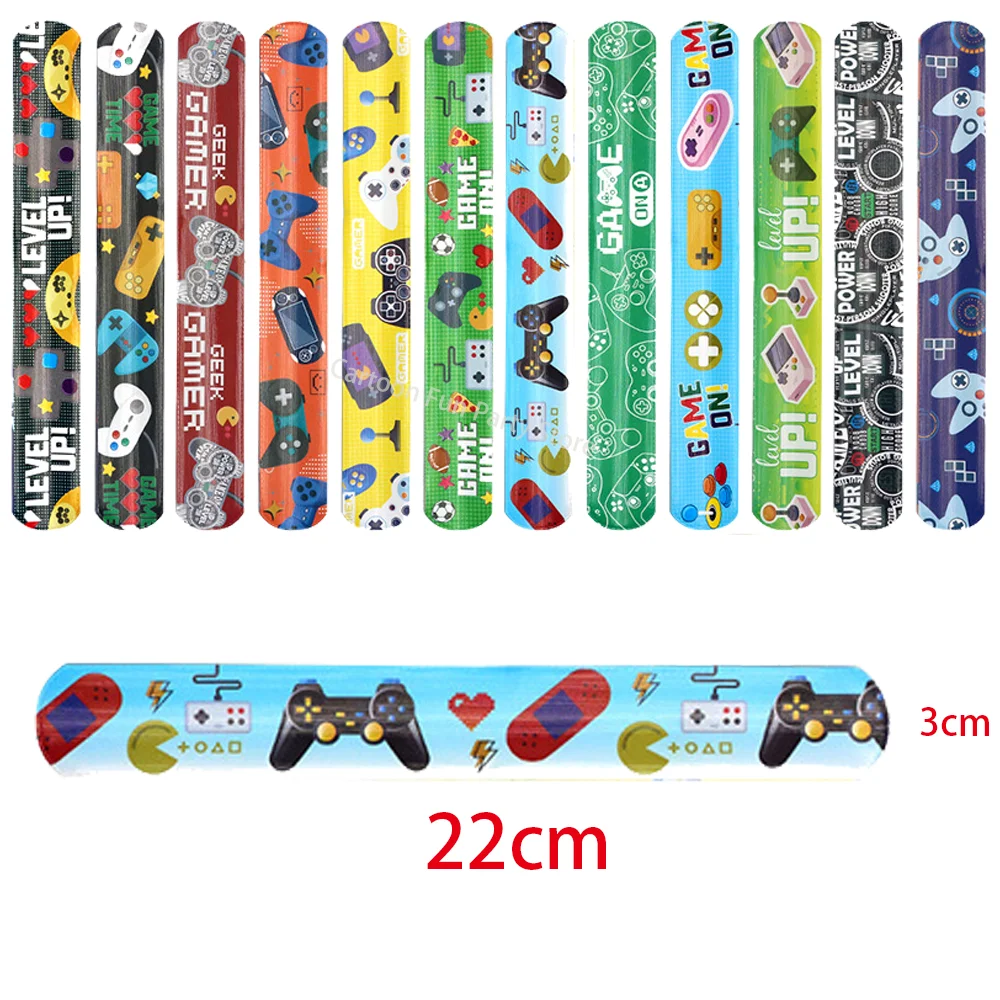 10/30Pcs Video Game on Theme party Slap Bracelets Wristband Toys for Kids Boy Birthday Party favors Guests Gift Pinata Fillers