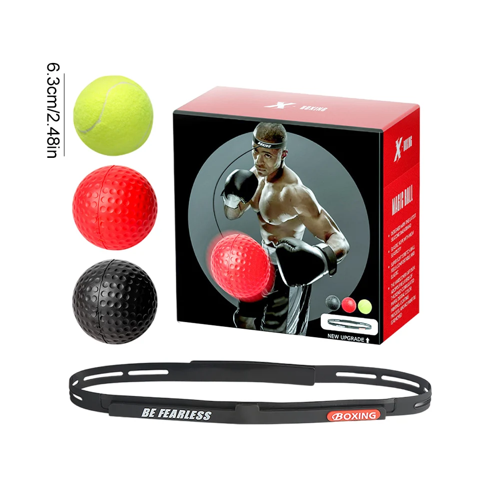 مجموعة كرات الملاكمة العاكسة، كرة الملاكمة للتدريب على رد فعل اليد والعين مع عصابة رأس لخفة الحركة وسرعة اللكم والمهارة القتالية