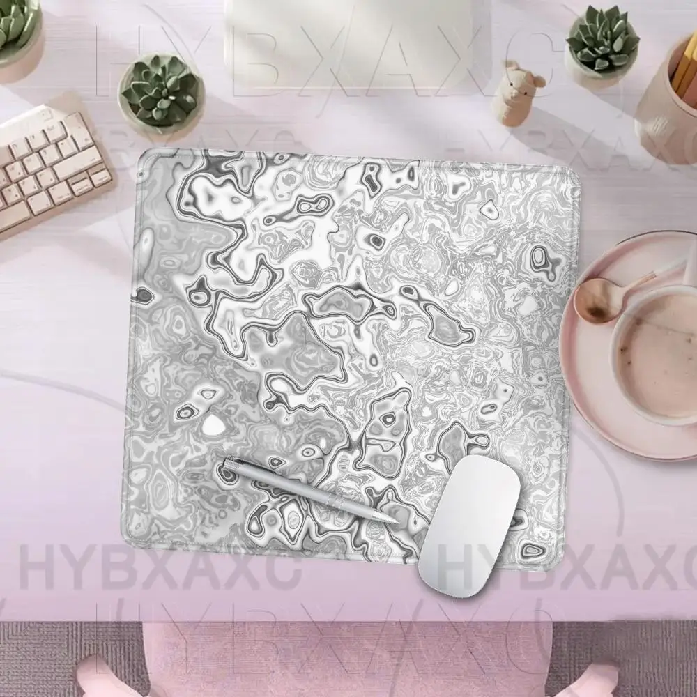 Fluid texture Mouse Pad Multiple Sizes Large Square Computer Office Game Table Mats XS Black White Strata Liquid Rubber Mousepad