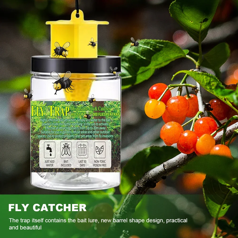 1-10pcs Fly Catcher Hanging Cages Killer Pest Control Reusable Hanging Fly Trap Flytrap Cage Net Traps Garden Hanging Flycatcher