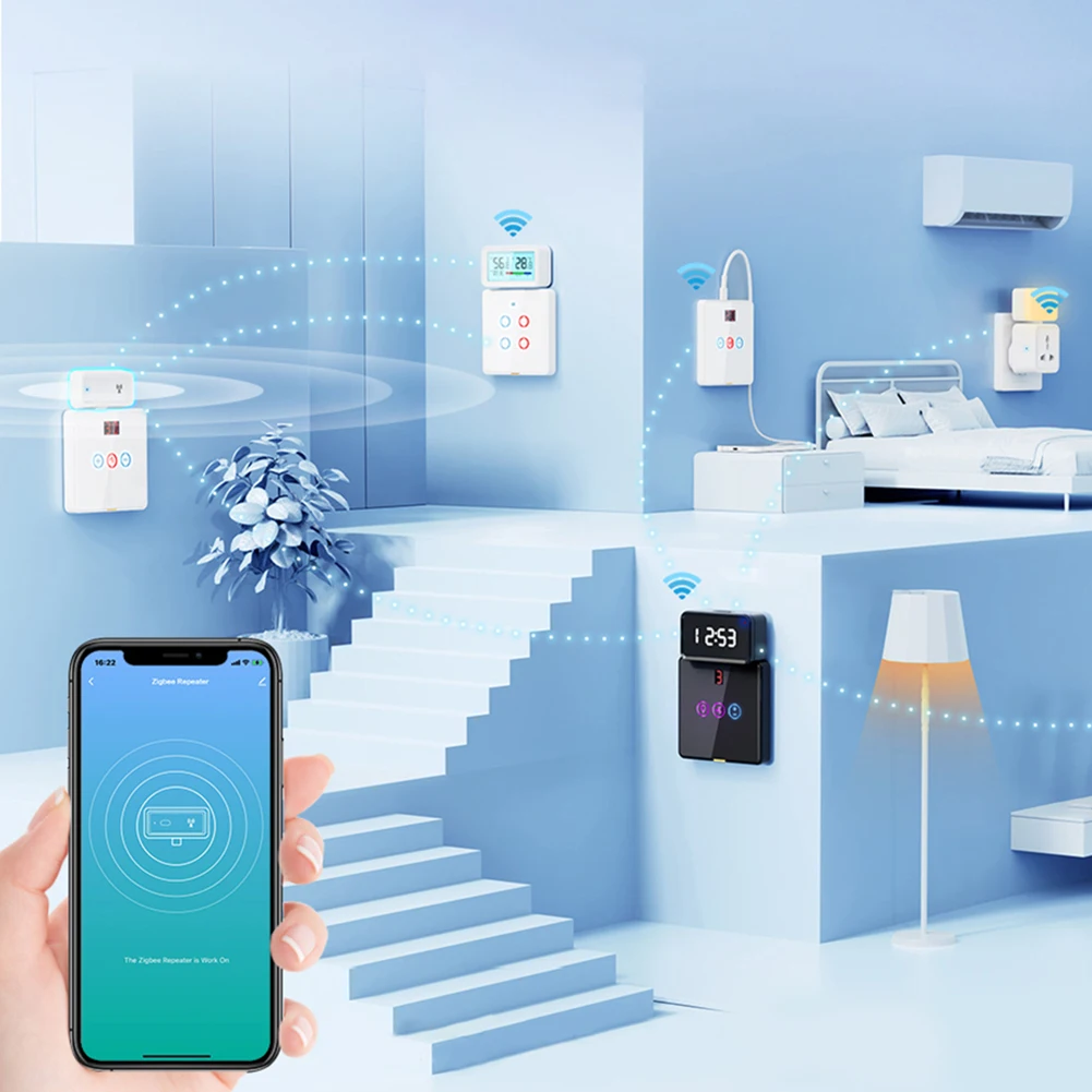 تويا زيجبي مكرر إشارة نوع C مكبر للصوت موسع أجهزة أتمتة المنزل الذكي يعمل 20db أجهزة أتمتة المنزل الذكي