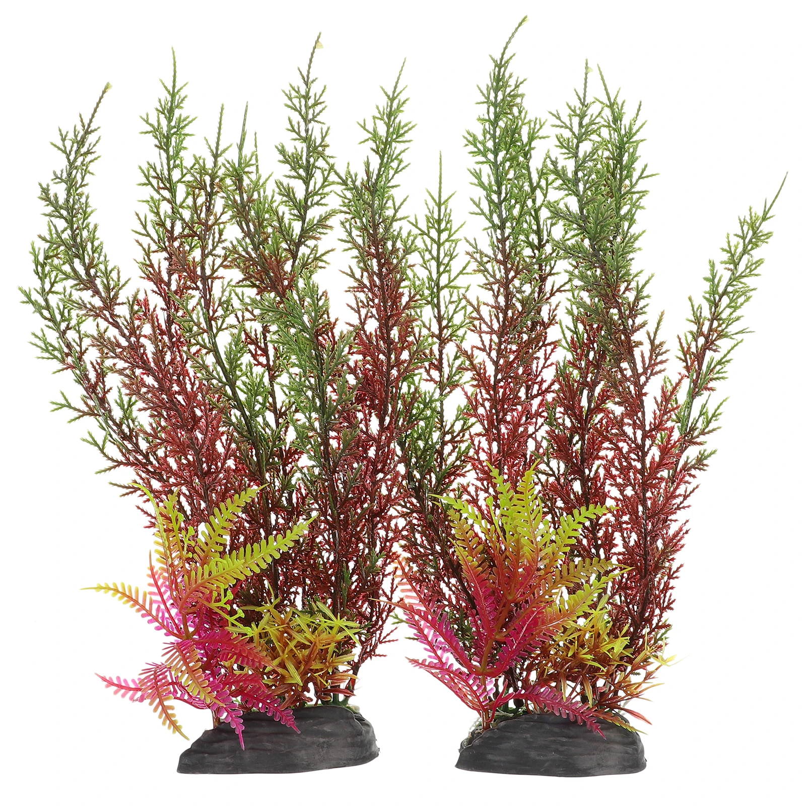 

2Pcs Artificial Fish Tank Plants Wear Resistant Simulation Landscape Grass Decorative Aquarium Accessories for Large Small Fish