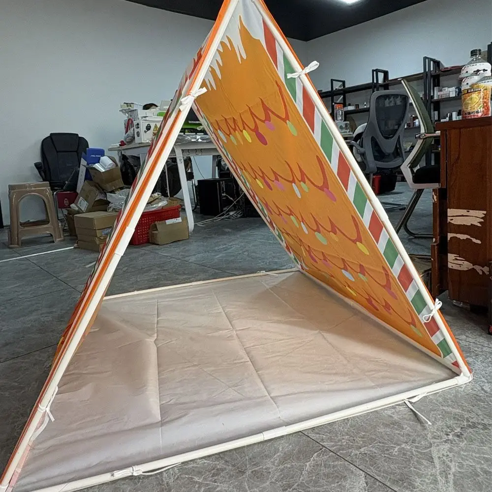 Divertente tenda per casa di pan di zenzero Tende per pigiameria natalizie leggere staccabili Tenda da gioco per casa di pan di zenzero natalizia