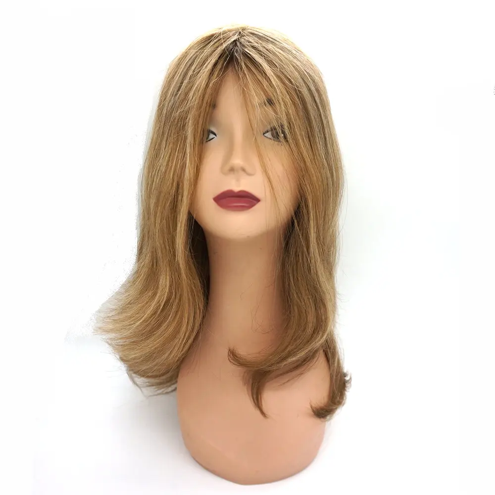 Hstonir perucas judaicas para as mulheres pré arrancadas de seda parte superior do cabelo humano perucas de cabelo humano pelucas de mujer perruque demi tete europeu remy cabelo g028