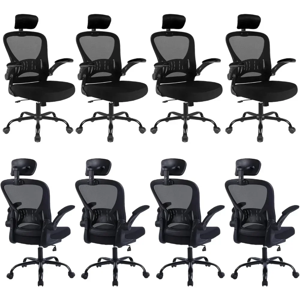 

8 Pack Office Chair Ergonomic Desk Chair Comfort Adjustable Height with Wheels，Lumbar Support Mesh Swivel Computer Home