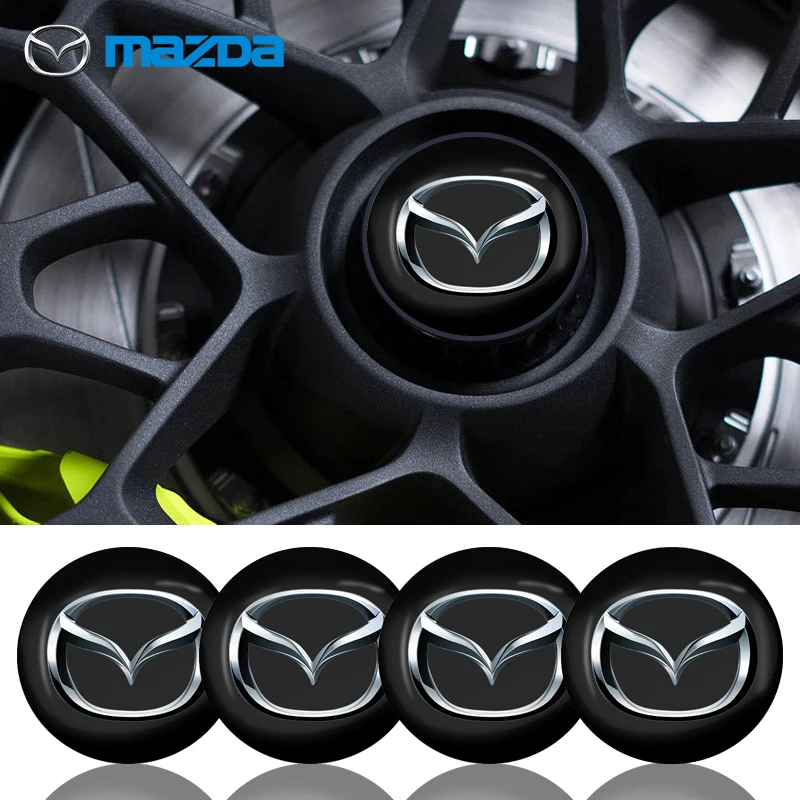 4 sztuki 56mm znaczek z symbolem naklejki osłona na koło samochodu metalowa nakrętka do Mazda 6 3 CX5 5 2 323 CX7 Demio Atenza Axela MX30 CX30 CX3