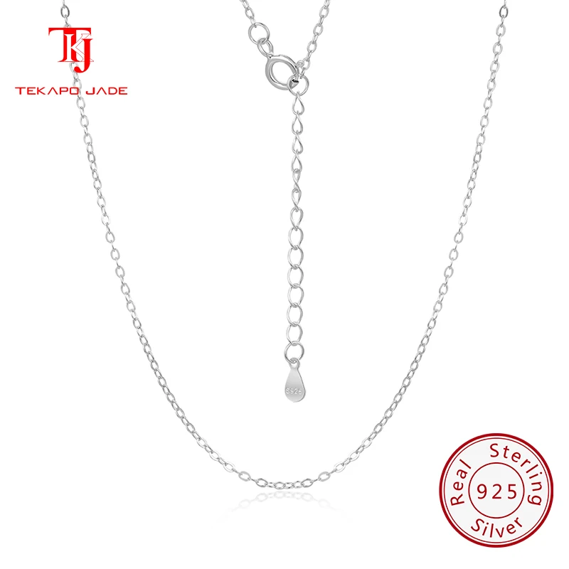 

TKJ JEWELS Real 925 Sterling Silver 1mm Cable Chain Necklace Fashion O-chain Cross Basic Chain Necklace Jewelry for Women CN10