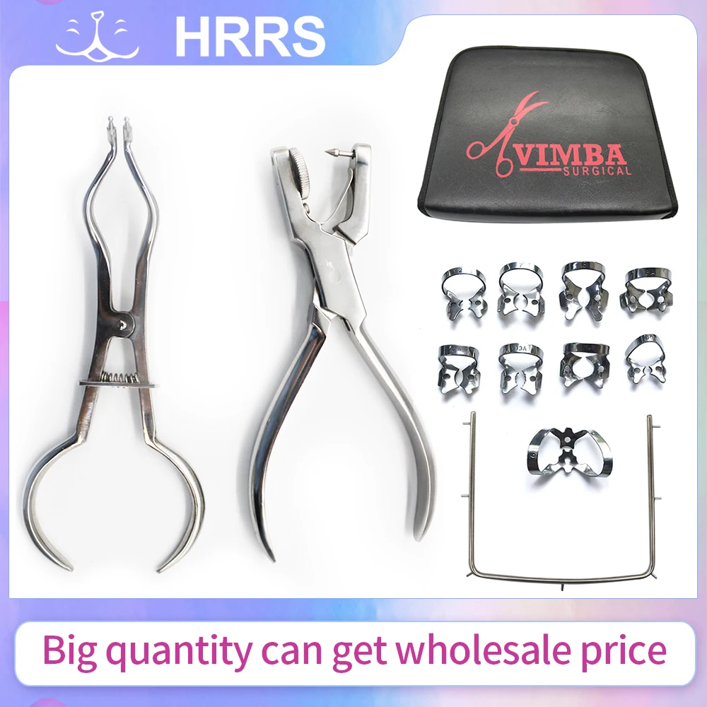 

1Set 12Pcs Dental rubber dam hole Hole punch punch clamp instrument