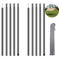Telescopic Tent Pole Adjustable Tarp Aluminium Alloy Rods for Backpacking Hiking Camping Awning Shelter Canopy Accessory Kit