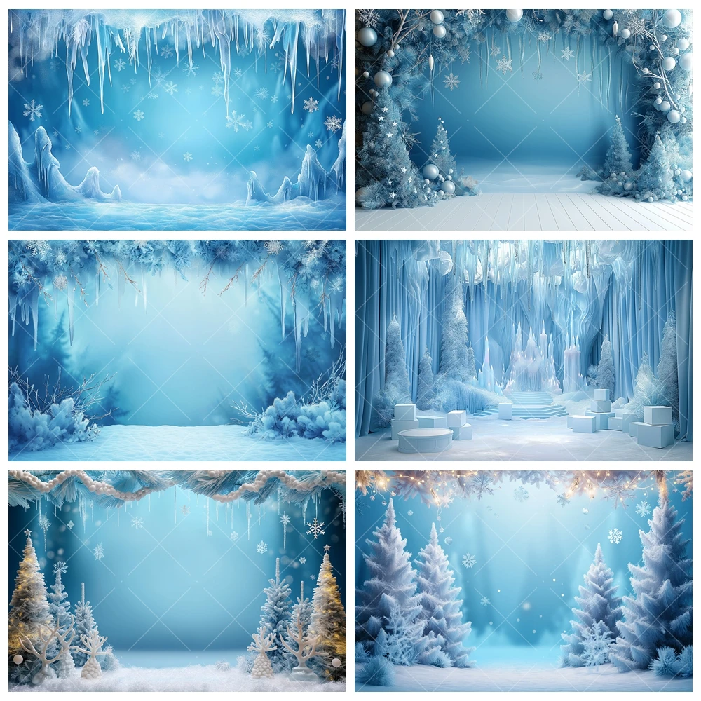 

Зимний ледяной снег фон для фотосъемки на заказ Рождественская вечеринка декор для рождественской елки баннер для взрослых и детей портретный фон для фотостудии