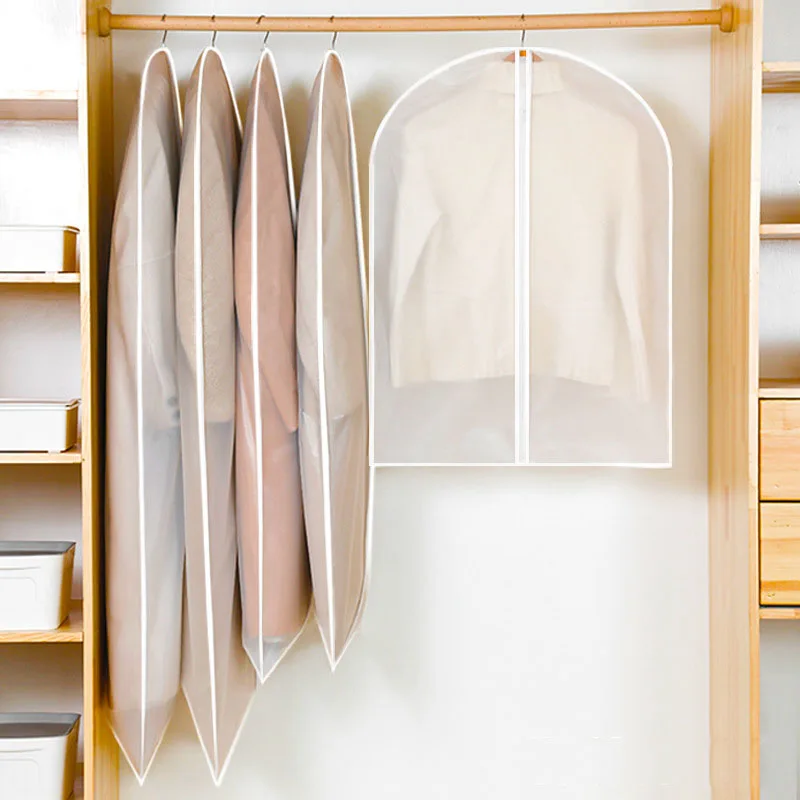 2 Stück Kleidung hängen Kleidungs stück Kleid Anzug Mantel Staubs chutz hülle Home Aufbewahrung tasche Beutel Fall Veranstalter Kleider schrank hängende Kleidung