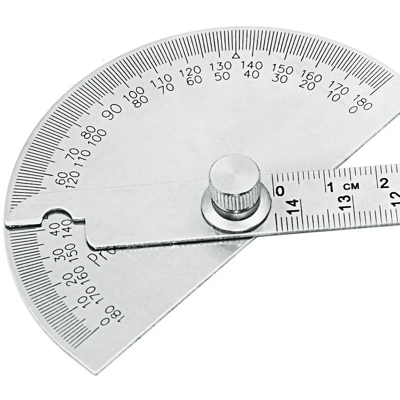 180 Degree Protractor Metal Angle Finder Angle Ruler Woodworking Tools Measuring Ruler Angle Meter Stainless Steel Goniometer