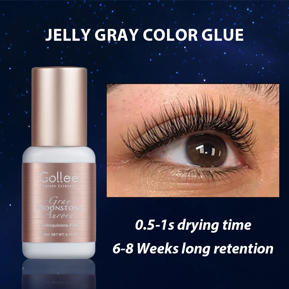 

Gollee Grey Glue for Eyelashes 0.5s Fast Dry Professional Eyelash Extensions Nature Lash Adhesive Lifting Lasting Makeup Tools