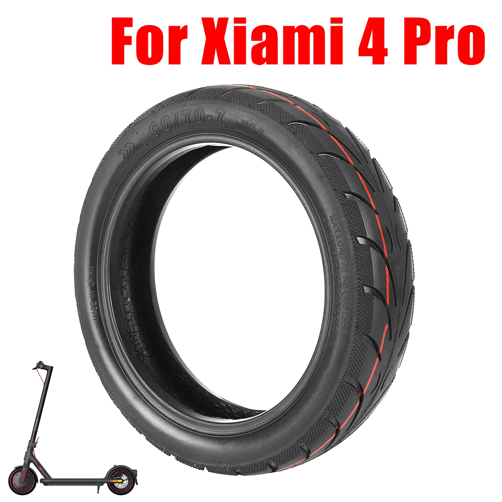 10Inch 60/70-7 Tubeless Tire For Xiaomi 4 Pro Electric Scooter Thickened Wear-resistant Vacuum Inflatable Tyre Parts Accessories