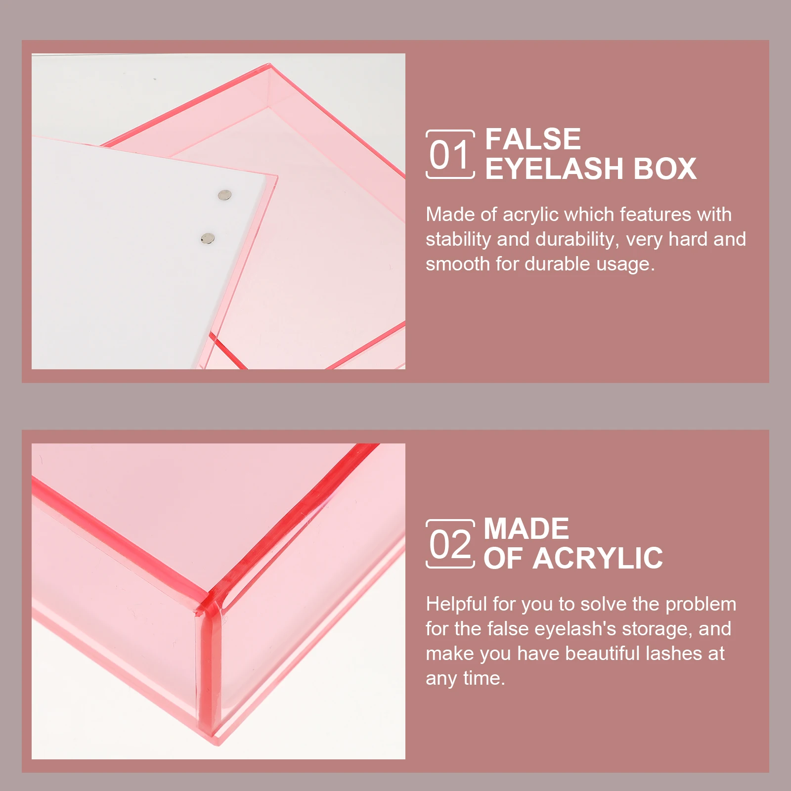 

Eyelash Box Organizer Case False Eyelashes Travel Storage Lash Accessories Acrylic Makeup Eyelash Holder