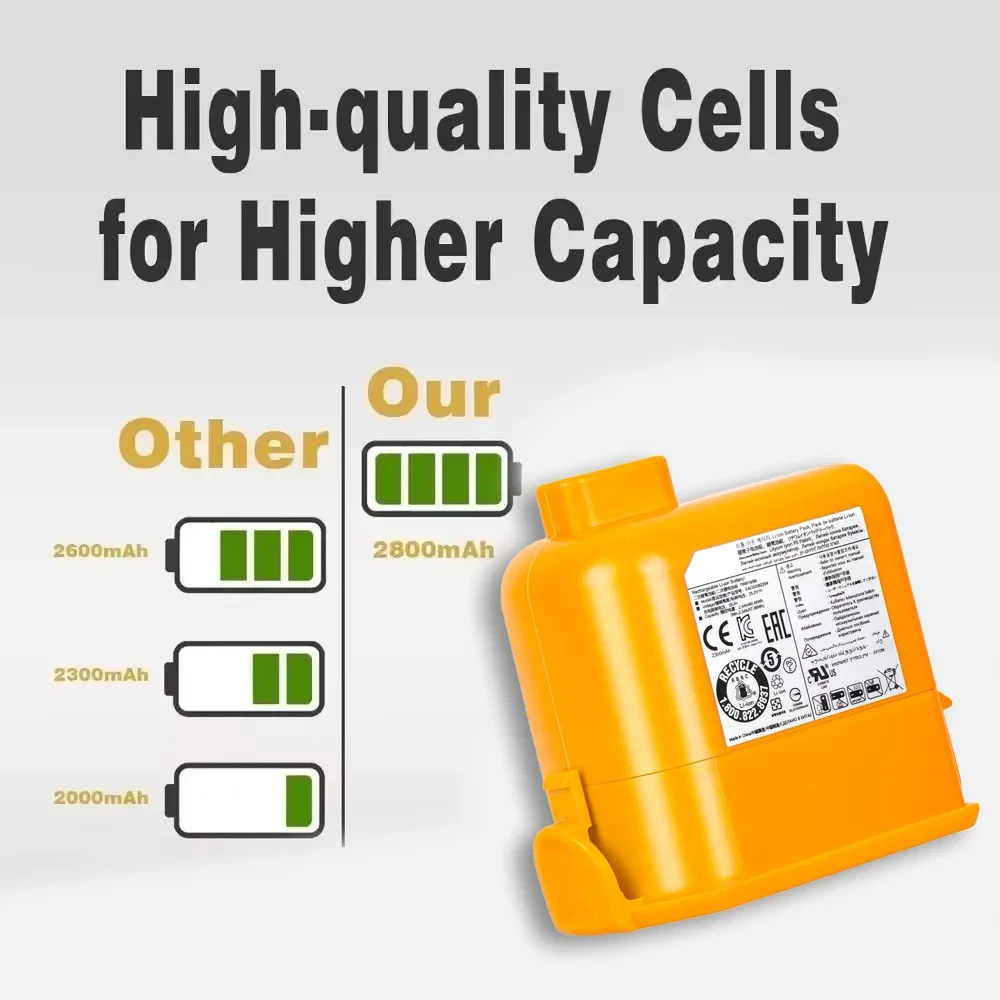 Replacement Battery for LG A9 Cord Zero A9,A9S,P9,A9K-CORE,A9MAX,A9T-Ultra,A9K-PRO,A9N,A9M,A9 Plus 25.55V 6000mAh