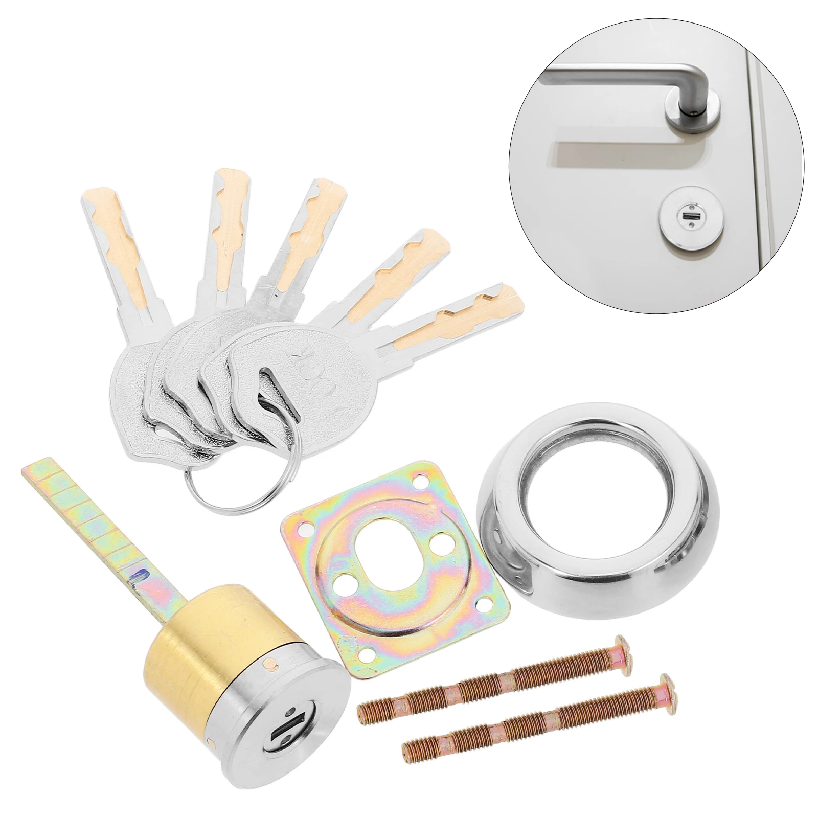 

With Key Durable Replacement Door Cylinder Sturdy Security Lock For Home Office Garage File Cabinet Locker Luggage Storage Gate