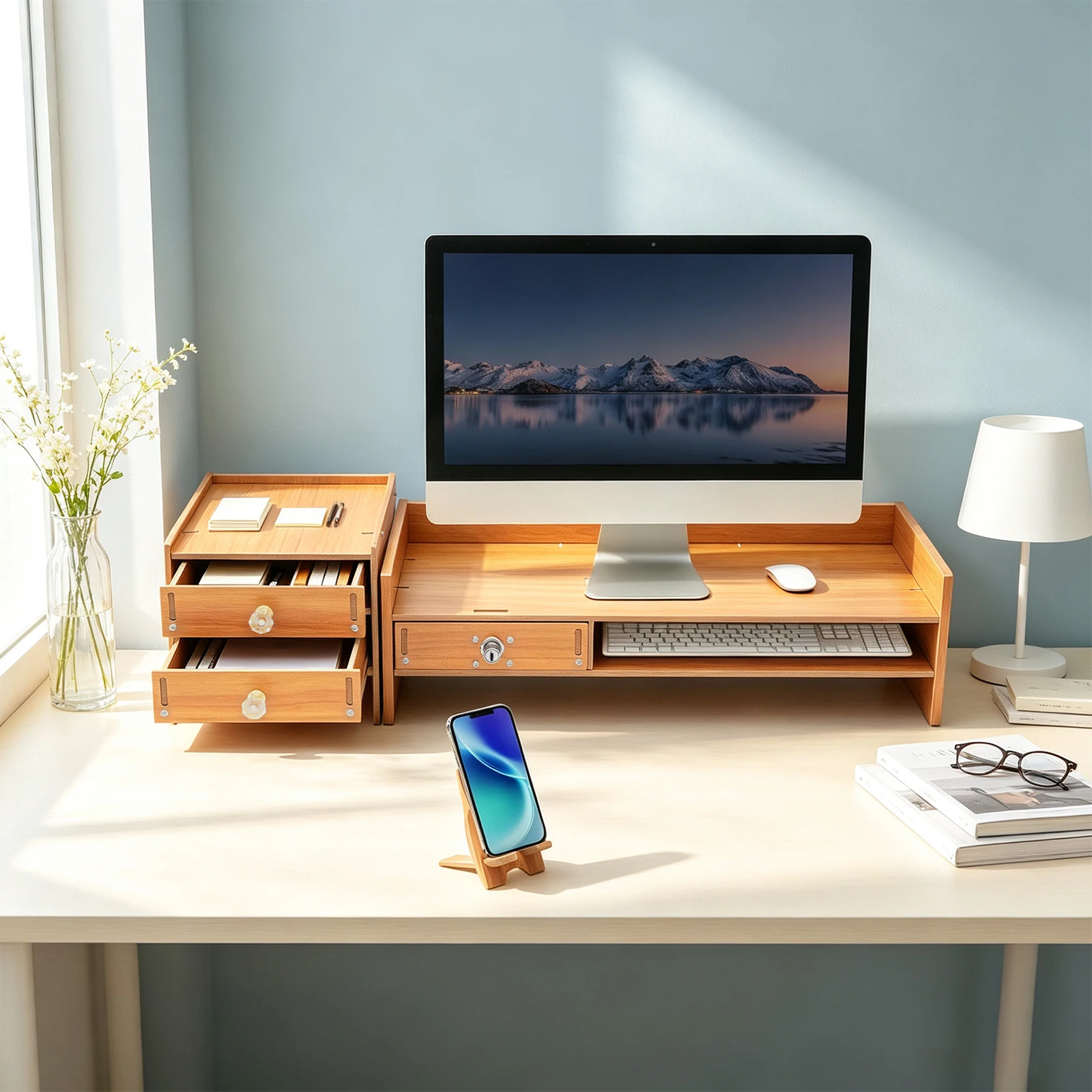 Support d'écran ergonomique en - Monitor Riser Wood avis et prix