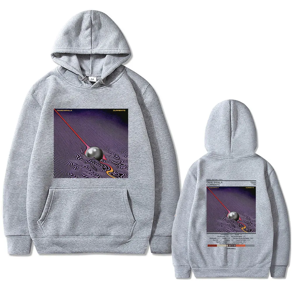 Tame Impala Currents الرجال المطبوعة على الوجهين هوديي Lndie Pop روك باند هوديي ريترو موضة البلوز #5
