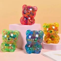 TPR Stree Relief Teddy Bear Squishy Toy Syrup Kid's Gift Color Animal Pinch Fidget Sensory Decompress Squeeze Sugar Vent Ball