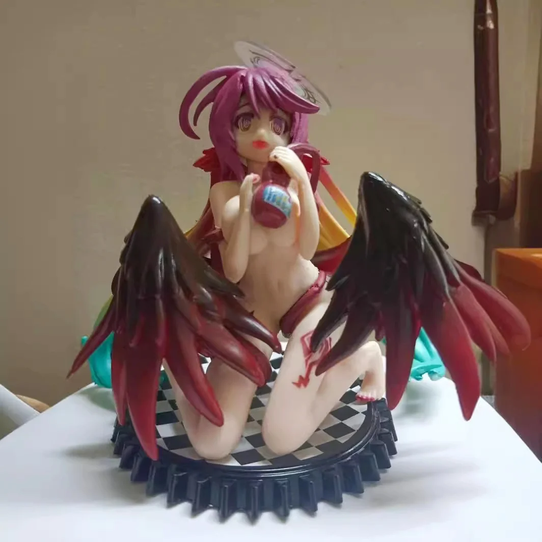 15CM Anime NO GAME NO LIFE Jibril Figure Elf Water Formula Shampoo Kneeling Model Toy Gift Collection Action Figure PVC for gift