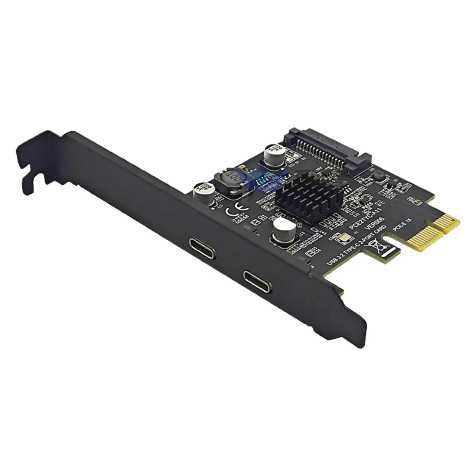 USB3.2 Dual Ports Type C PCI E Expansion Card 10Gbps Transmission High Performance Replacement for Desktop PC Personal Computer