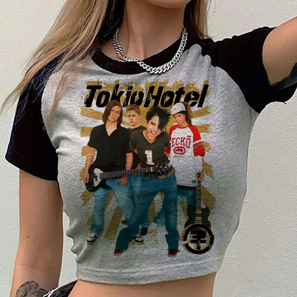 Music Tokio Hotel crop top ladies party goth funny t shirt funny summer cute manga party