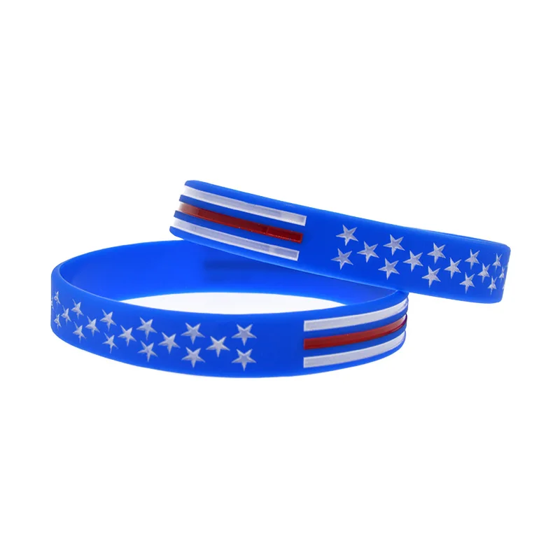 1 Stück/3 Stück Amerikanische Sternen- und Streifenflagge, wasserdichtes Silikonarmband, Armband im Nationalstil, Partygeschenke. – Detail 5