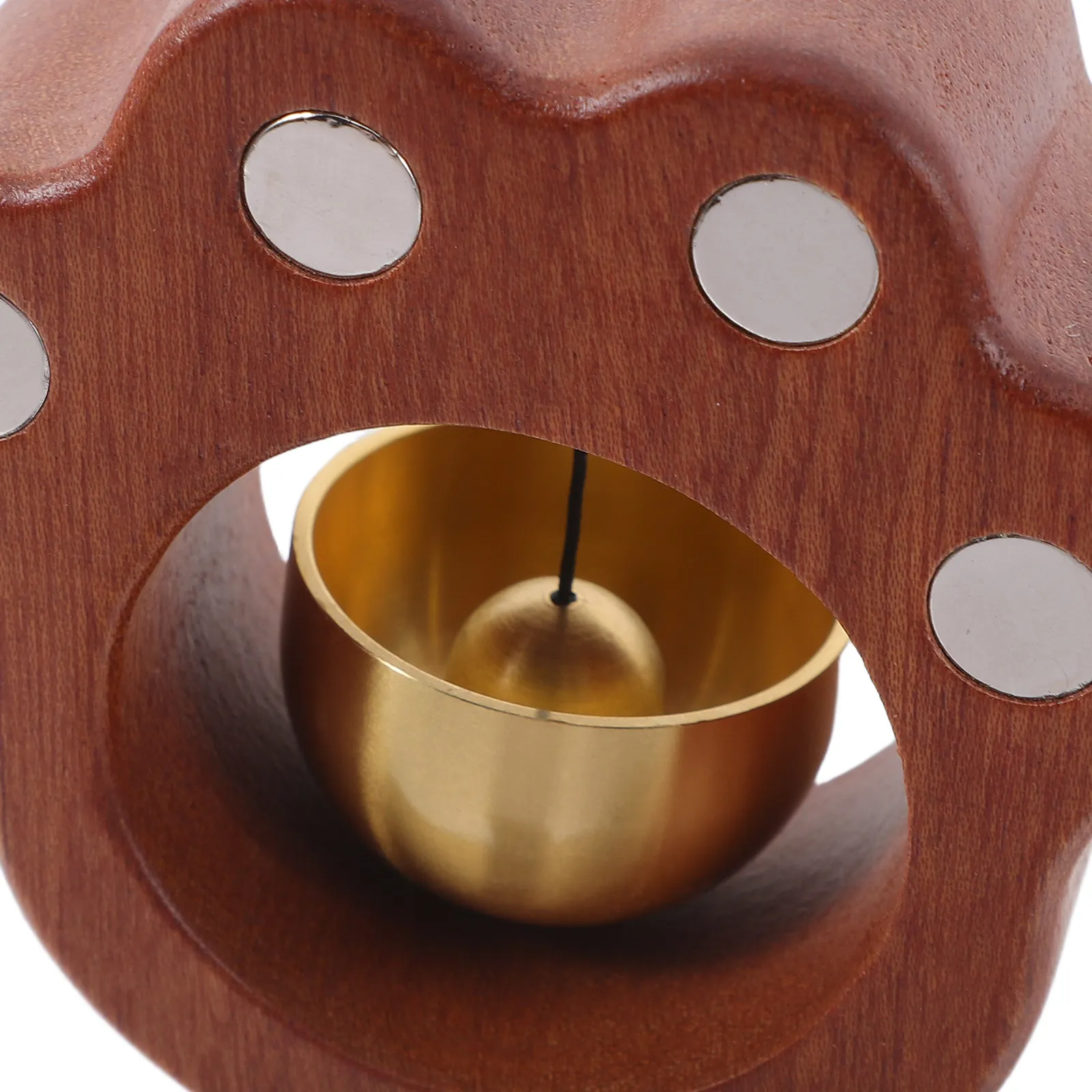 Magnetic Wooden Cat Paw Doorbell Chime Adhesive Entry Bell for Home Shop Office Garden Vintage Shopkeeper Bell