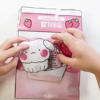 Cute cartoon strawberry milk parent-child handmade DIY materials homemade role-playing game toy book quiet book