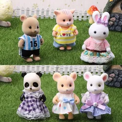 1PC Simulation Forest Animal Rabbit/Koala/Panda Family Doll Mini Rabbit Bear Toy Doll Kids Gifts（Clothes Are Randomly Selected）