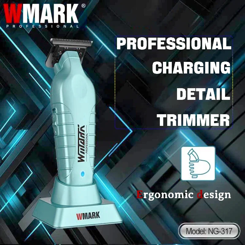 

WMARK NG-317 Professional Men's Electric Trimmer 7000RPM Zero Gap DLC Blade with Charging Base